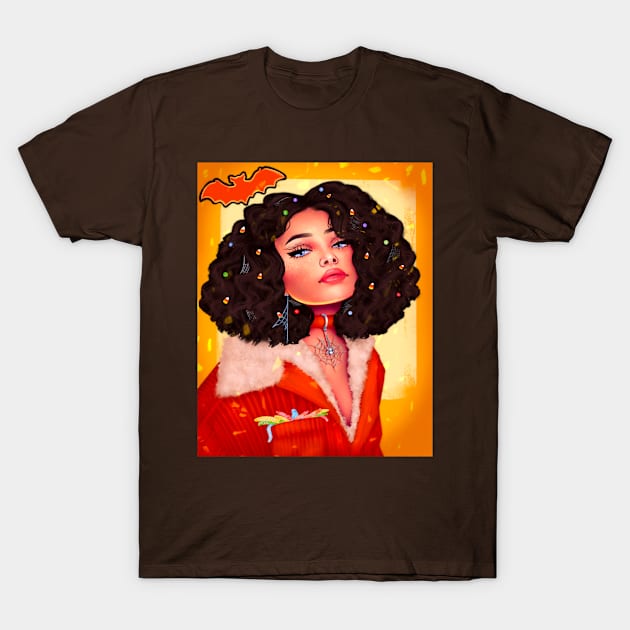 70s halloween girl T-Shirt by KAM KOLE